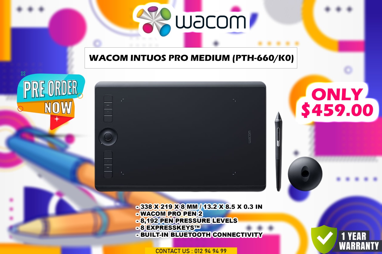 Wacom Intuos Pro Pen Tablet Medium - PTH660 - Tablet Stylus 